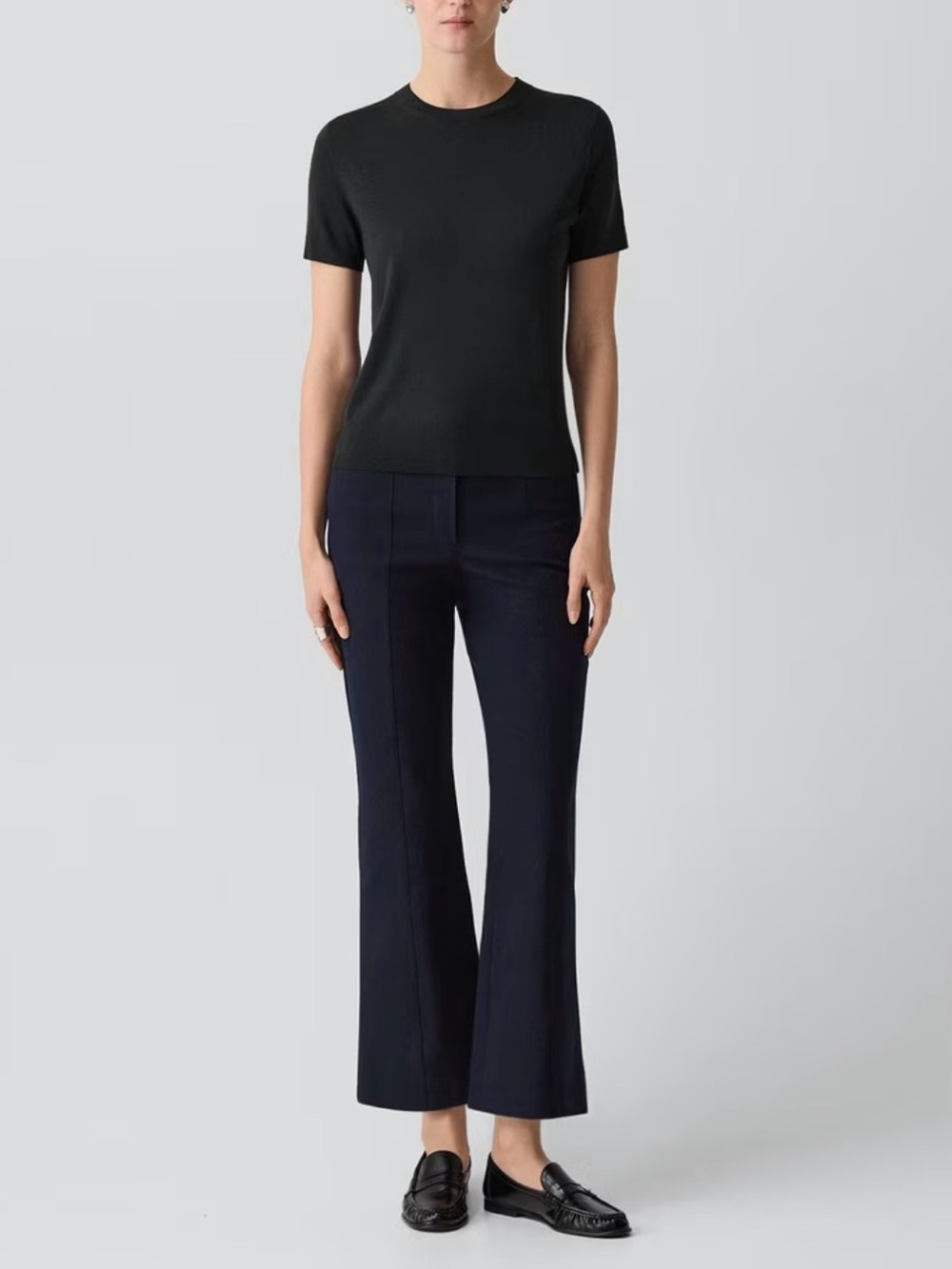 NWT Theory Seamed Kick Pant Bistretch 3 Kick Flare Midnight Navy 10 $265